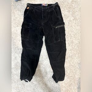 Black corduroy EMPYRE pant.